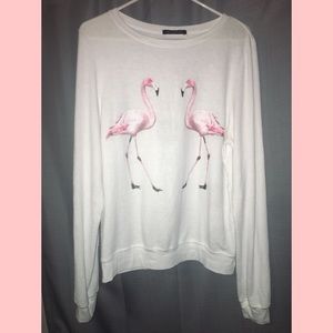 NWOT Wildfox Flamingo Sweater